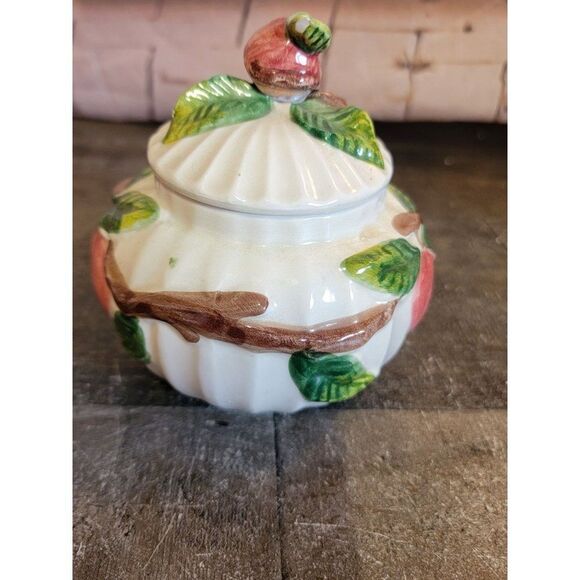 Omnibus japan ceramic white Apple container branch - Picture 2 of 8